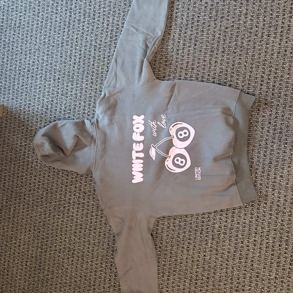 White Fox Boutique Tops - White Fox With Love Cherry 88 Hoodie Charcoal And Pink S/M